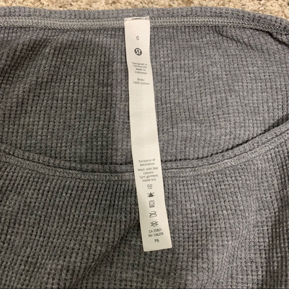 Grey Lululemon Oversized Long Sleeve Top